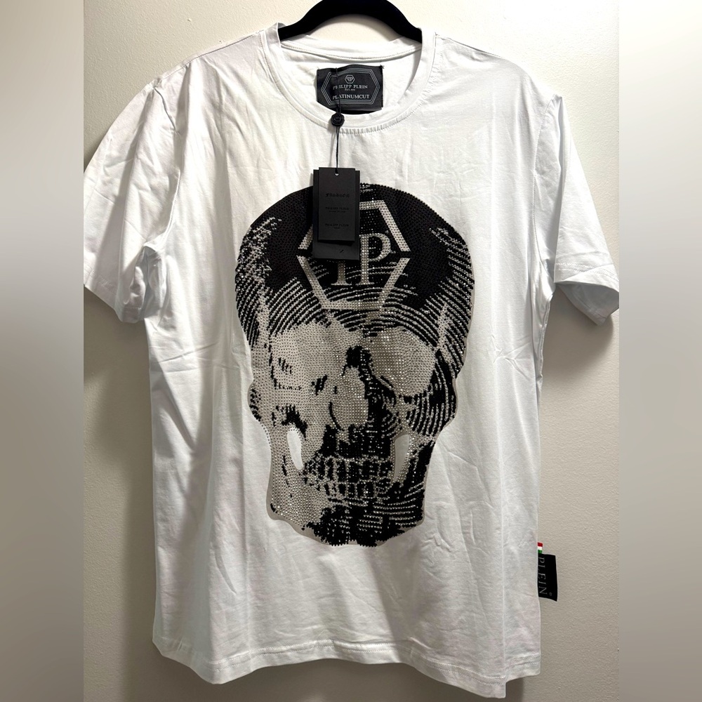 PLEIN Crystal Skull Round Neck T-Shirt